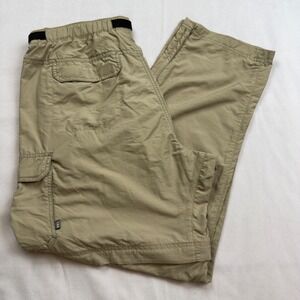 REI Mens Convertible Cargo Pants Zip Off Khaki UPF 50+ Size Large Inseam 30